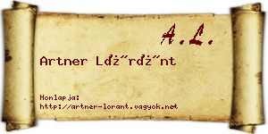 Artner Lóránt névjegykártya