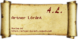 Artner Lóránt névjegykártya