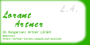 lorant artner business card