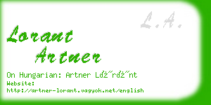 lorant artner business card